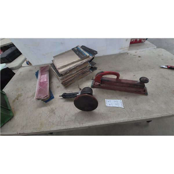 Rodac 3900 Contramatic Air Straight-Line Sander, Pneumatic Palm Sander, Sandpaper