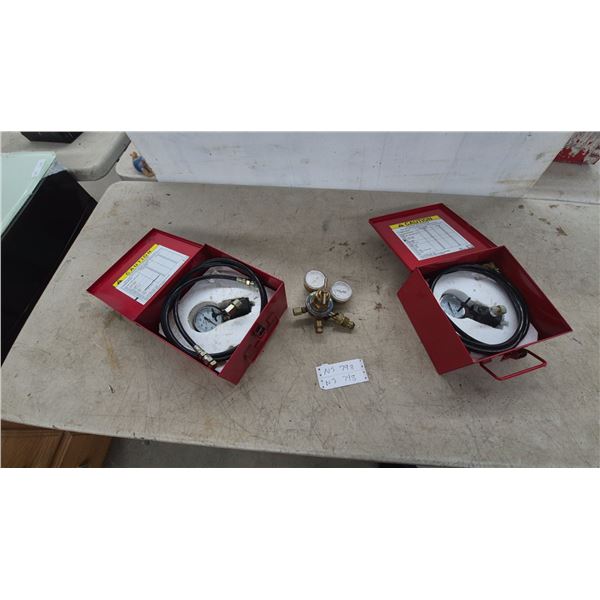 Weldman Nitrogen Gas Regulator and Two Hydraulic Breaker Nitrogen Pressure Test and Charging Kits