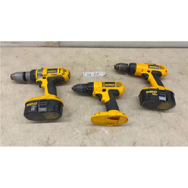 DeWalt 18V Cordless Drills, 1/2” Hammerdrill, 1/2” Drill/Driver, 2 Batteries