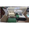 Image 3 : Vintage Singer Stylist Sewing Machine with Foot Pedal and Accessories with Sewing Cabinet