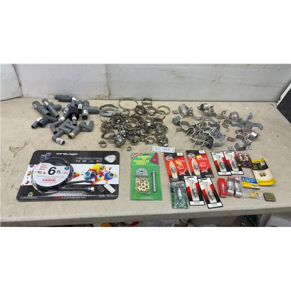 Hose Clamps, PVC Fittings, Pipe Straps, Champion Spark Plugs, HDMI Cables, Grommet Kit