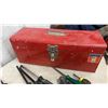 Image 2 : Mastercraft Red Metal Toolbox and Assorted Screwdrivers, Nut Drivers