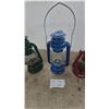 Image 3 : Five Assorted Vintage Kerosene Hurricane Lanterns in Rust, Green, Blue, Red