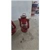 Image 6 : Five Assorted Vintage Kerosene Hurricane Lanterns in Rust, Green, Blue, Red