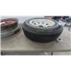 Image 3 : Three 5-Lug Steel Wheels Including Two Vintage Bare Rims and Starfire 155/80R13 Whitewall Tire