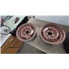 Image 4 : Three 5-Lug Steel Wheels Including Two Vintage Bare Rims and Starfire 155/80R13 Whitewall Tire