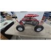 Image 1 : Red Rolling Garden Work Seat with Tractor-Style Seat, Utility Tray, Wire Basket and T-Handle