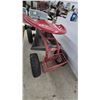 Image 2 : Red Rolling Garden Work Seat with Tractor-Style Seat, Utility Tray, Wire Basket and T-Handle