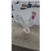 Image 1 : Painted Concrete Rooster Garden Statue with Red Comb and Orange Feet, 20” Tall