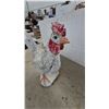 Image 2 : Painted Concrete Rooster Garden Statue with Red Comb and Orange Feet, 20” Tall