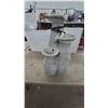 Image 1 : Three-Tiered Cascading Water Fountain with Textured Stone-Look Finish and Circulating Pump 27” Tall