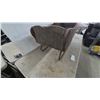 Image 2 : Antique Wooden Sleigh with Curved Metal Runners and Gold Accents 32” Long