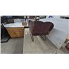 Image 4 : Antique Wooden Sleigh with Curved Metal Runners and Gold Accents 32” Long