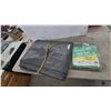 Image 1 : 2 Woven Polyethylene Tarpaulins, Green and Grey, One 9' × 12' and One Much Larger