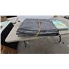 Image 4 : 2 Woven Polyethylene Tarpaulins, Green and Grey, One 9' × 12' and One Much Larger