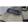 Image 5 : 2 Woven Polyethylene Tarpaulins, Green and Grey, One 9' × 12' and One Much Larger