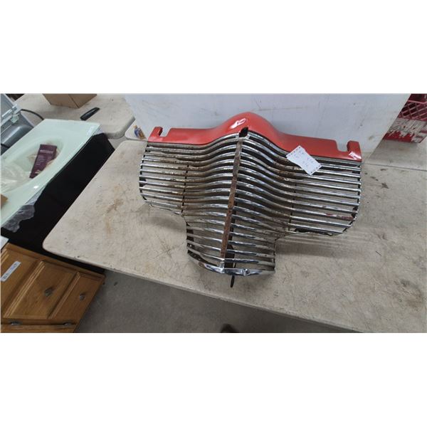 1949-1950 Chevrolet Fleetline/Styleline Deluxe Chrome Grille with Red Painted Upper Surround