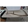 Image 1 : Antique Hand Scythe with Curved Wooden Snath and Two Grips