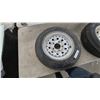 Image 2 : Pair of Trailer Tires on White 5-Lug Steel Rims, 4.80-12 and 5.30-12