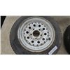 Image 3 : Pair of Trailer Tires on White 5-Lug Steel Rims, 4.80-12 and 5.30-12
