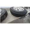 Image 5 : Pair of Trailer Tires on White 5-Lug Steel Rims, 4.80-12 and 5.30-12