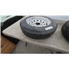 Image 6 : Pair of Trailer Tires on White 5-Lug Steel Rims, 4.80-12 and 5.30-12