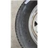 Image 8 : Pair of Trailer Tires on White 5-Lug Steel Rims, 4.80-12 and 5.30-12
