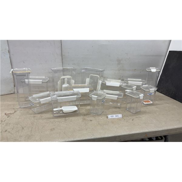 Clear Plastic Dry Food Storage Containers with Airtight Locking Lids, Various Sizes
