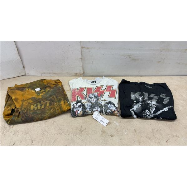 3 KISS Graphic T-Shirts Including Detroit Rock City 1976 Tie-Dye, Size XL