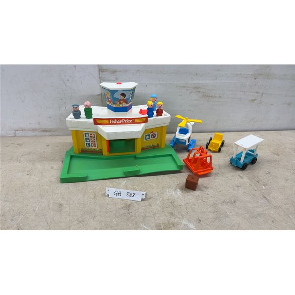 Fisher-Price Little People Airport Playset 1980 with Figures, Helicopter