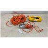 Image 1 : Orange and Yellow Extension Cords and Portable Work Light