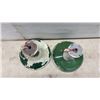 Image 3 : Pair of Vintage Industrial Green Enameled Steel Bell-Shaped Pendant Light Shades