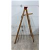 Image 1 : Vintage Wooden 6 Ft Stepladder with Folding Pail Shelf