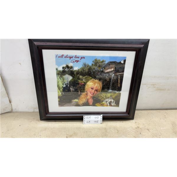 Framed Dolly Parton "I Will Always Love You" Dollywood Collage Print