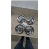 Image 1 : Set of Four Chrome Three-Fin Spinner Hubcaps for 1956-1962 Chevrolet Corvette