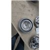Image 4 : Set of Four Chrome Three-Fin Spinner Hubcaps for 1956-1962 Chevrolet Corvette