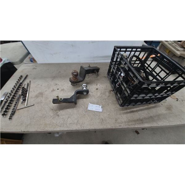 Two Trailer Receiver Hitch Ball Mounts with Hitch Balls and Pin Clip, Plus Bungee Cords