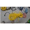 Image 2 : Assortment of Heavy-Duty Extension Cords in Yellow, Orange, Blue, Black, With Storage tub