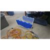 Image 6 : Assortment of Heavy-Duty Extension Cords in Yellow, Orange, Blue, Black, With Storage tub