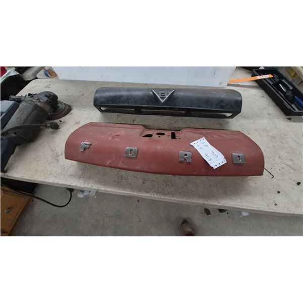 1955 Ford V8 Emblem Grille Filler Panel and Trunk Lid Trim Panel with "FORD" Lettering