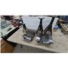 Image 1 : 2 Motomaster Vehicle Positioning Wheel Dollies and 3 Metal Jack Stands
