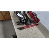 Image 2 : Lot of 3 Automotive Jacks Including Red Hydraulic Floor Jack, Black Scissor Jack