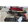 Image 4 : Lot of 3 Automotive Jacks Including Red Hydraulic Floor Jack, Black Scissor Jack