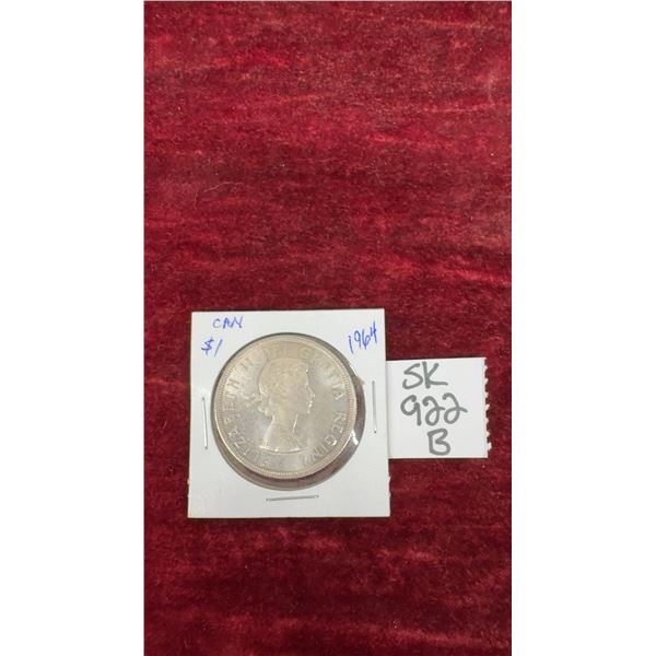 1964 Canada $1 Silver Dollar Coin, Charlottetown–Quebec Conference Centennial, Elizabeth II