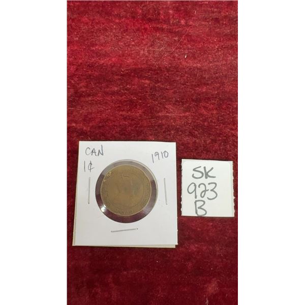 1910 Canada Large Cent (Large Penny), King Edward VII, Canadian One Cent Coin