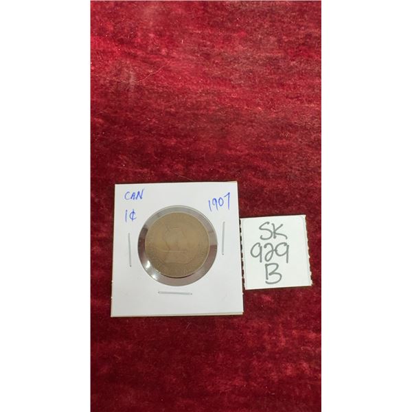 1907 Canada Large Cent (Large Penny), King Edward VII, Canadian One Cent Coin
