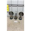 Image 1 : Three Wall-Mount Kerosene Lamps with Glass Chimneys and 2 with Metal Reflectors