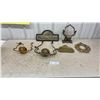 Image 1 : Antique Brass and Cast Metal Lot: Vanity Mirror Frame, Picture Frame, Wall Plaque