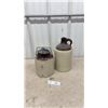 Image 1 : Two-Tone Stoneware 1-Gallon Jug and Pickle Crock