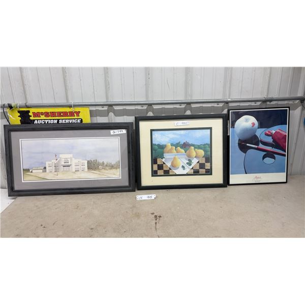 Three Framed Art Prints: Mountbatten School, Pears